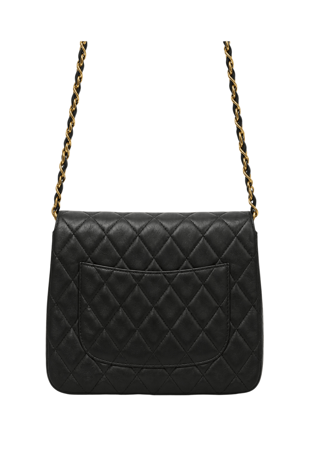 1980s Black Leather Bag - Back View