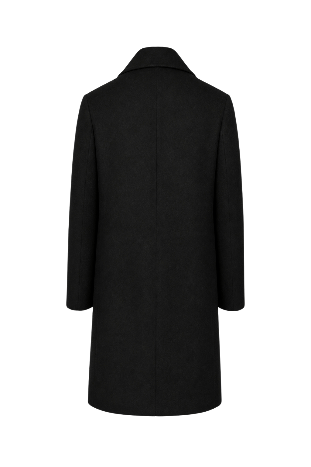 1990s Black Wool Coat - Back View