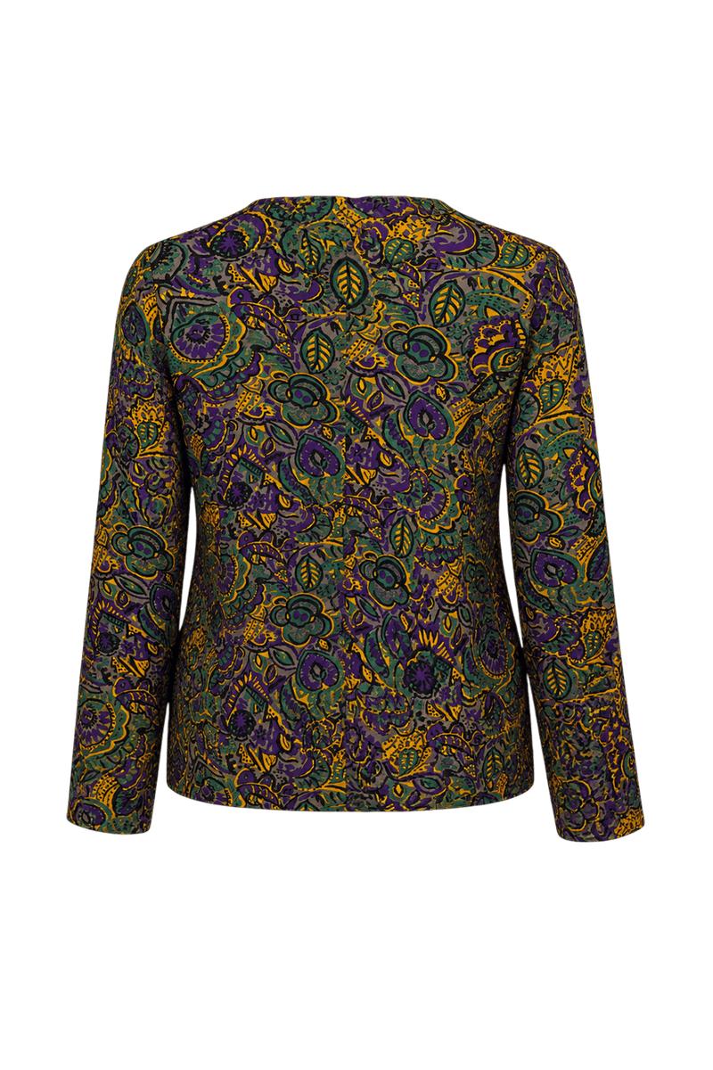 1980s Purple Silk Blouse - Back View