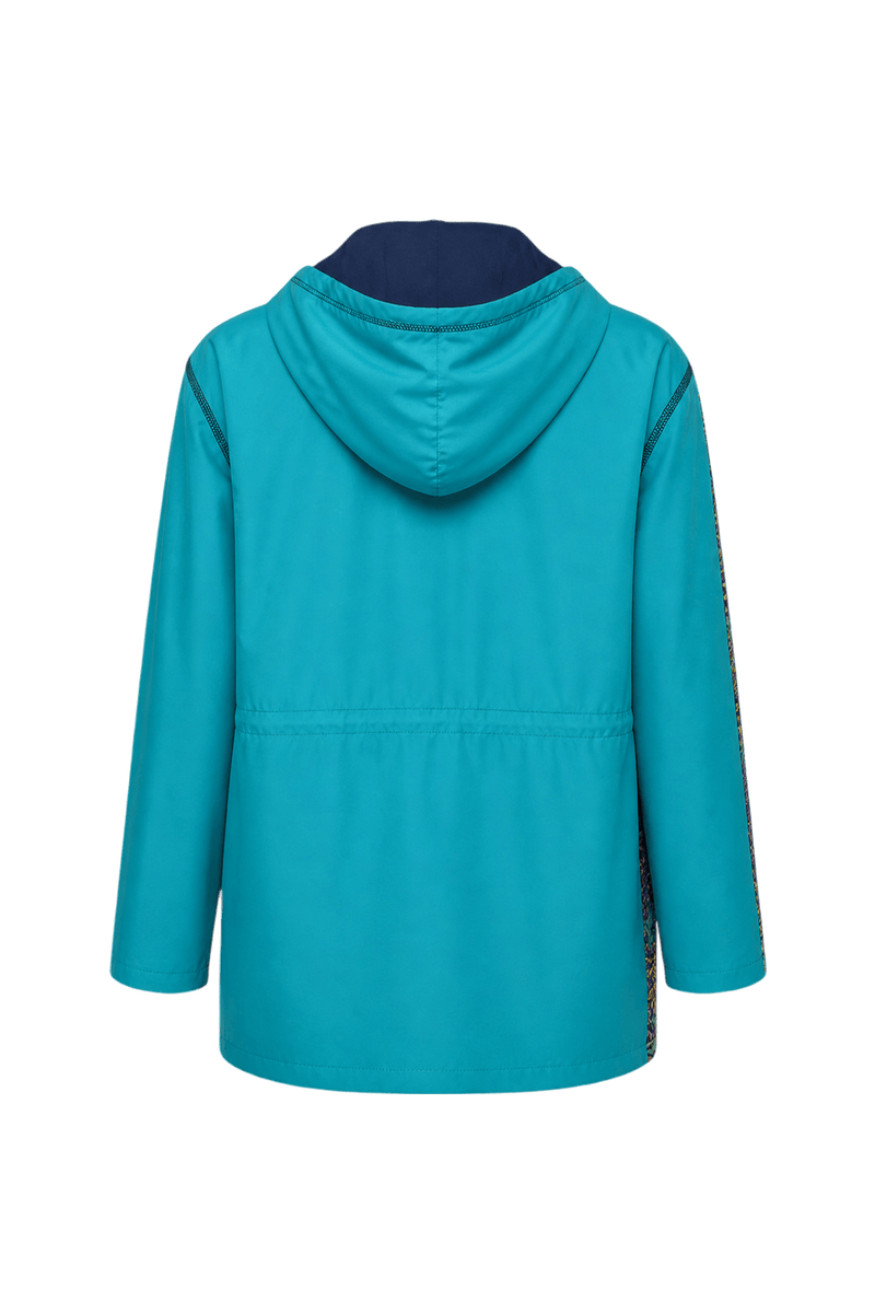 1980s Turquoise Nylon Jacket - Back View