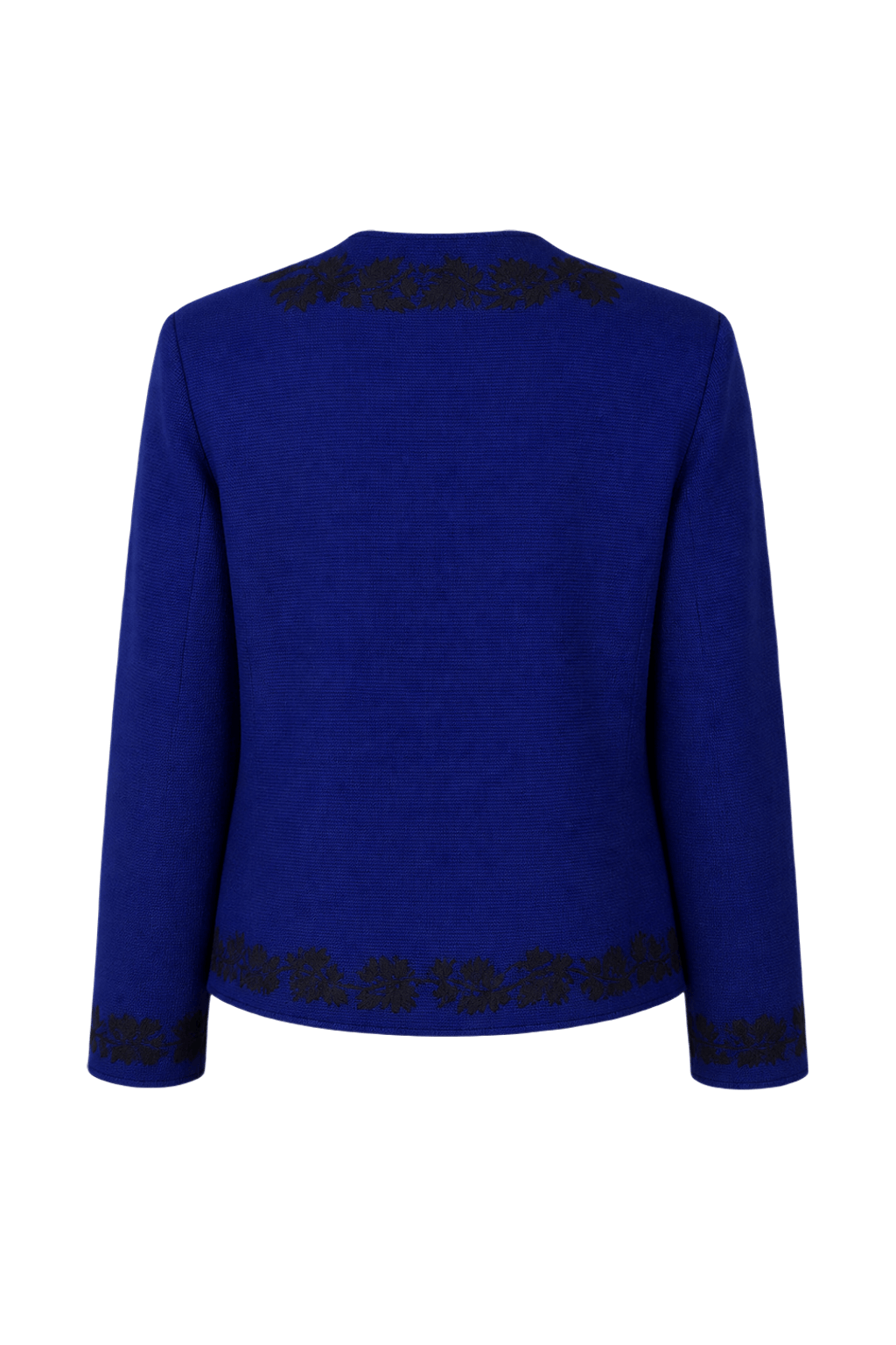 1970s Royal Blue Wool Blend Jacket - Back View