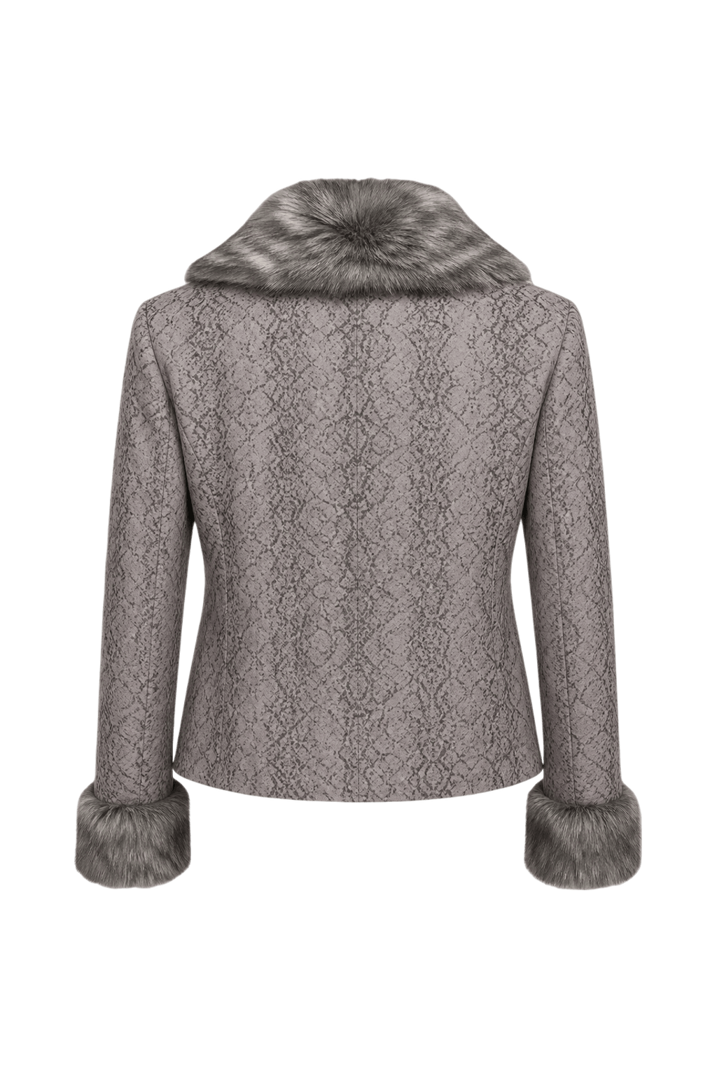 1980s Gray Floral Nylon Jacket - Back View