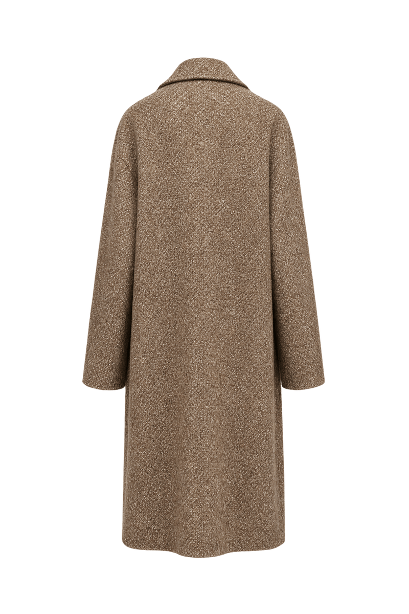 1980s Brown Wool Blend Coat - Back View