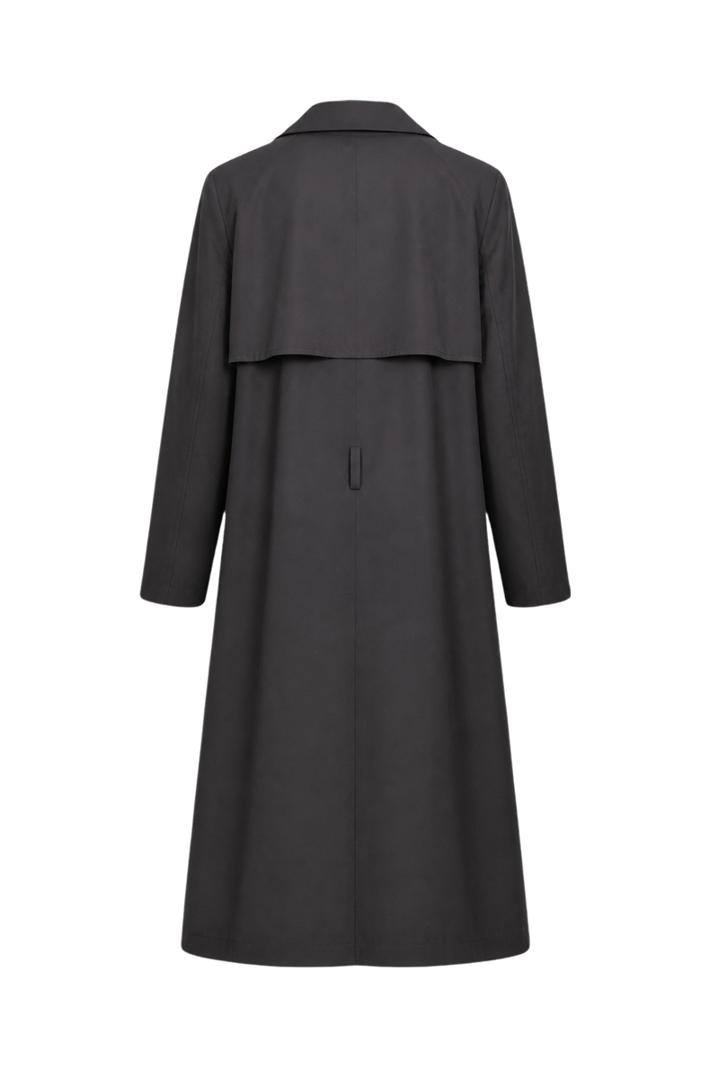 1980s Dark Grey Nylon Coat - Back View