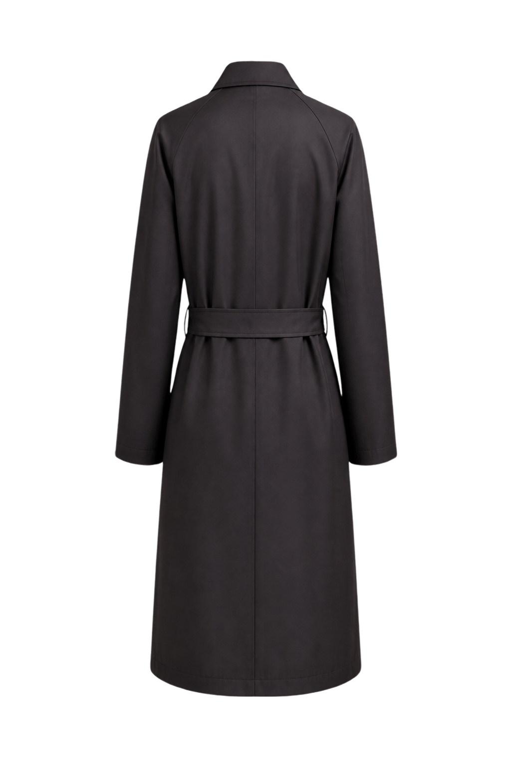 1980s Black Nylon Trench Coat - Back View