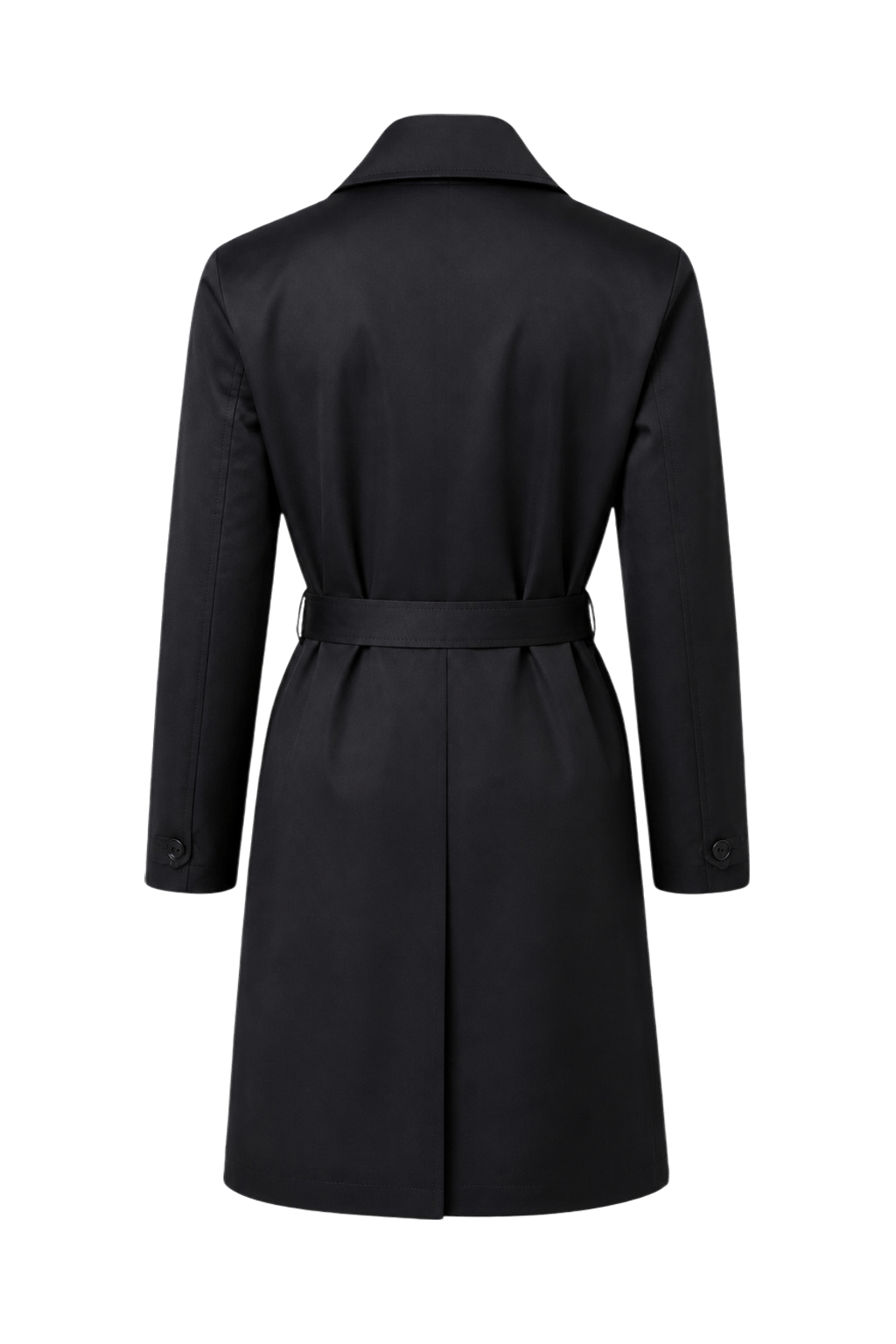 1980s Black Nylon Trench Coat - Back View