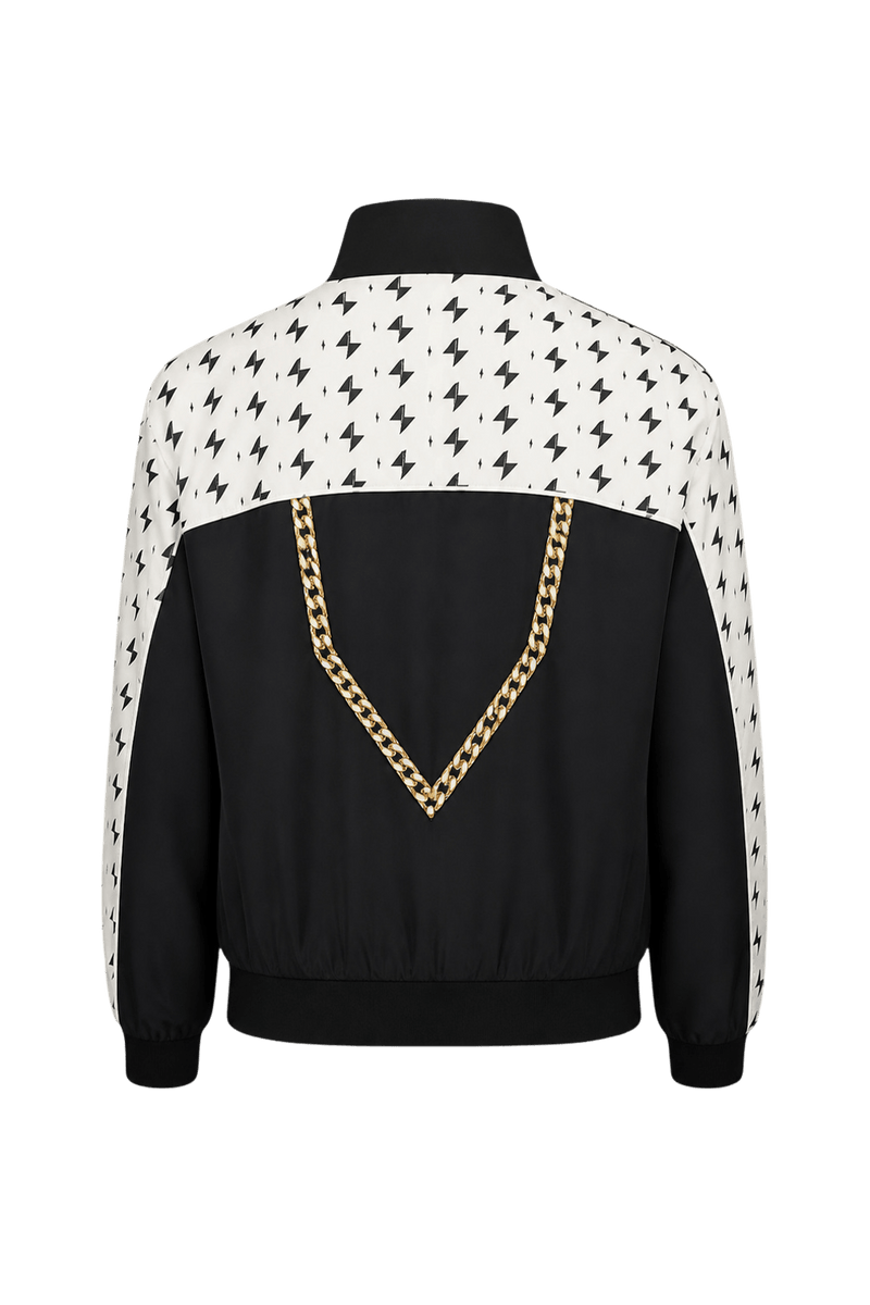 1990s Black Synthetic Jacket - Back View