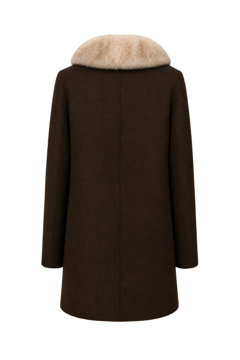 1950s Brown Wool Coat - Back View