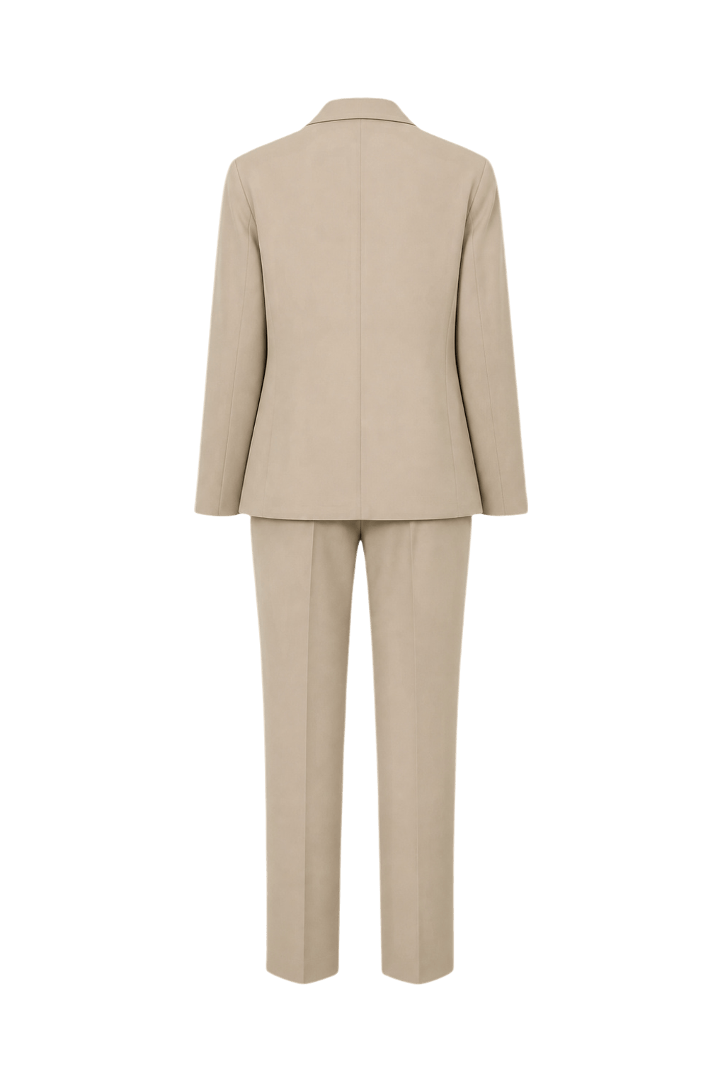 1990s Beige Wool Blend 2-Piece Suit - Back View