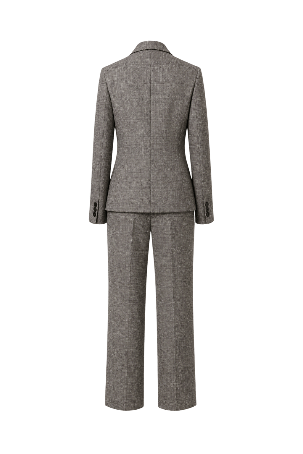 1990s Grey Wool Blend Blazer and Trousers Set - Back View