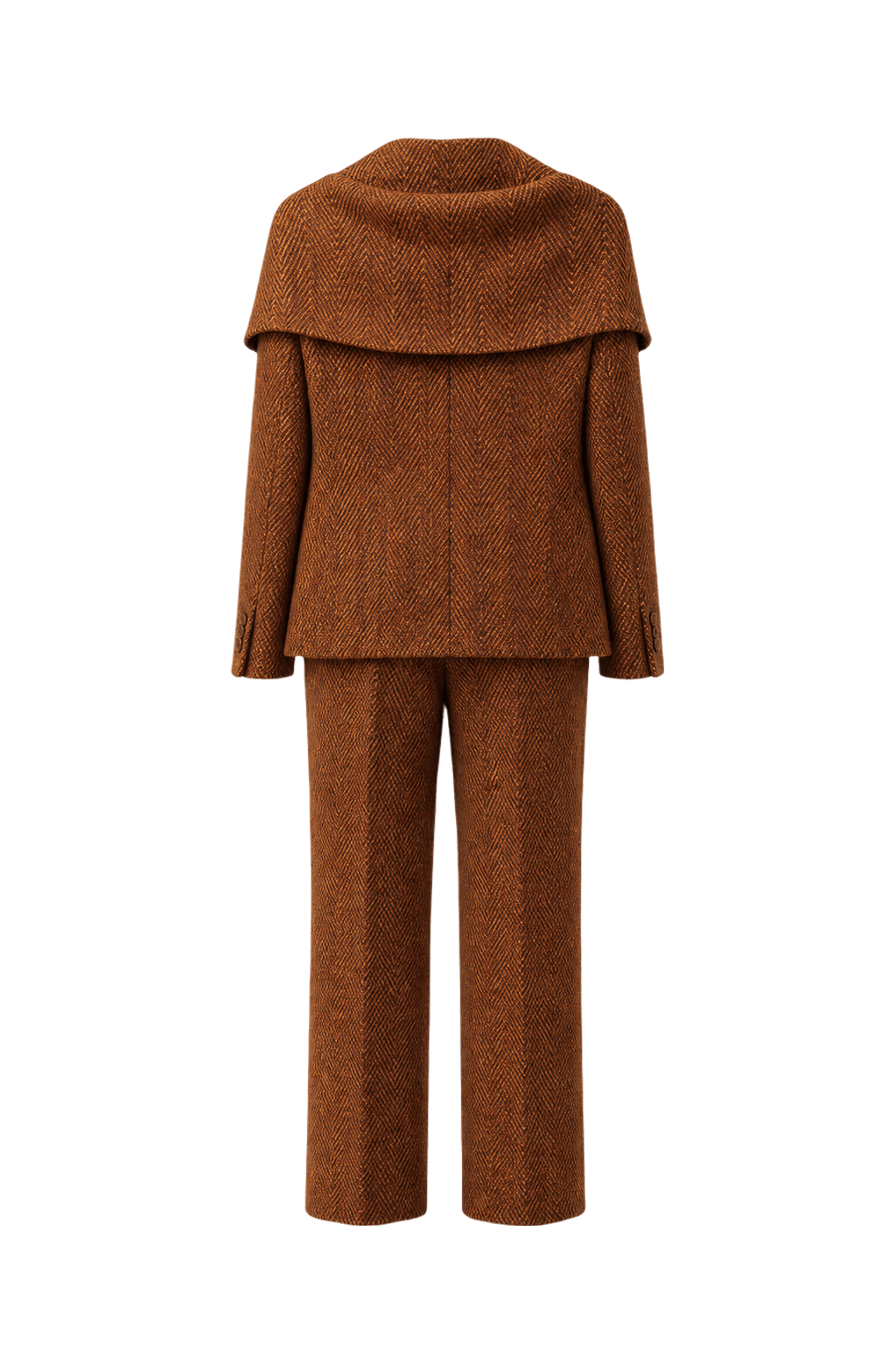 1970s Brown Tweed Ensemble - Back View