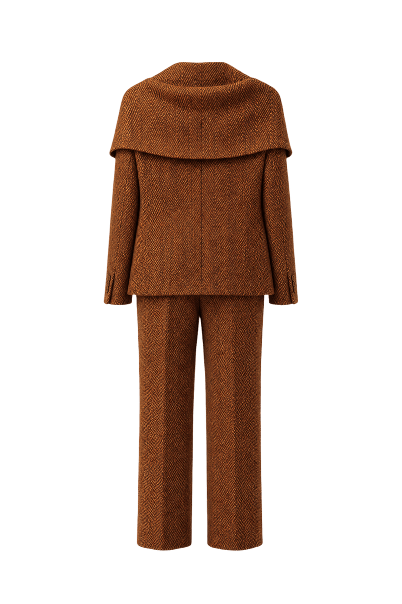 1970s Brown Tweed Ensemble - Back View