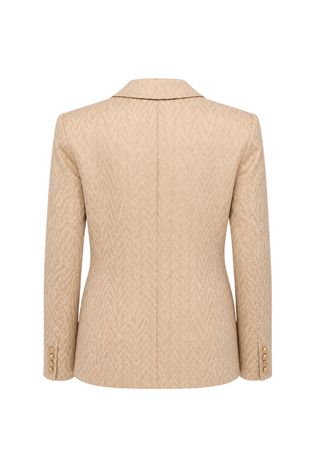 1980s Beige Synthetic Blend Blazer - Back View