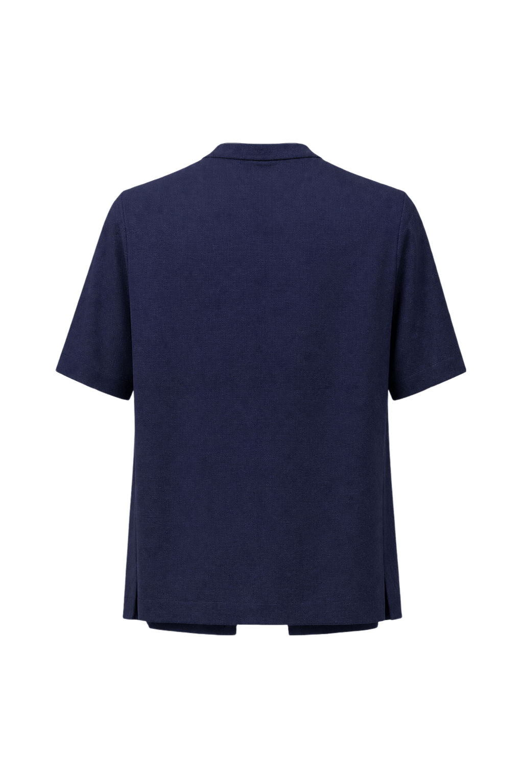 1980s Navy Blue Polyester Blazer - Back View