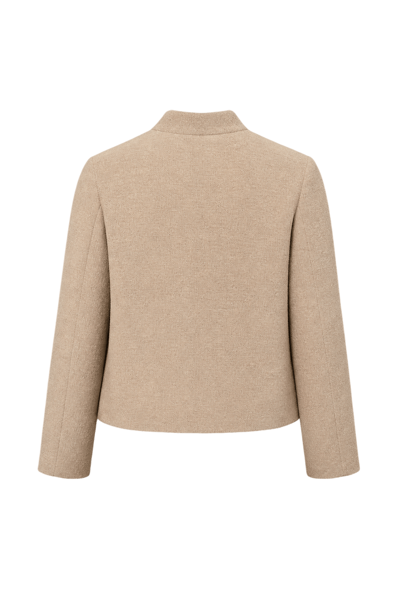 1990s Beige Wool Blend Jacket - Back View
