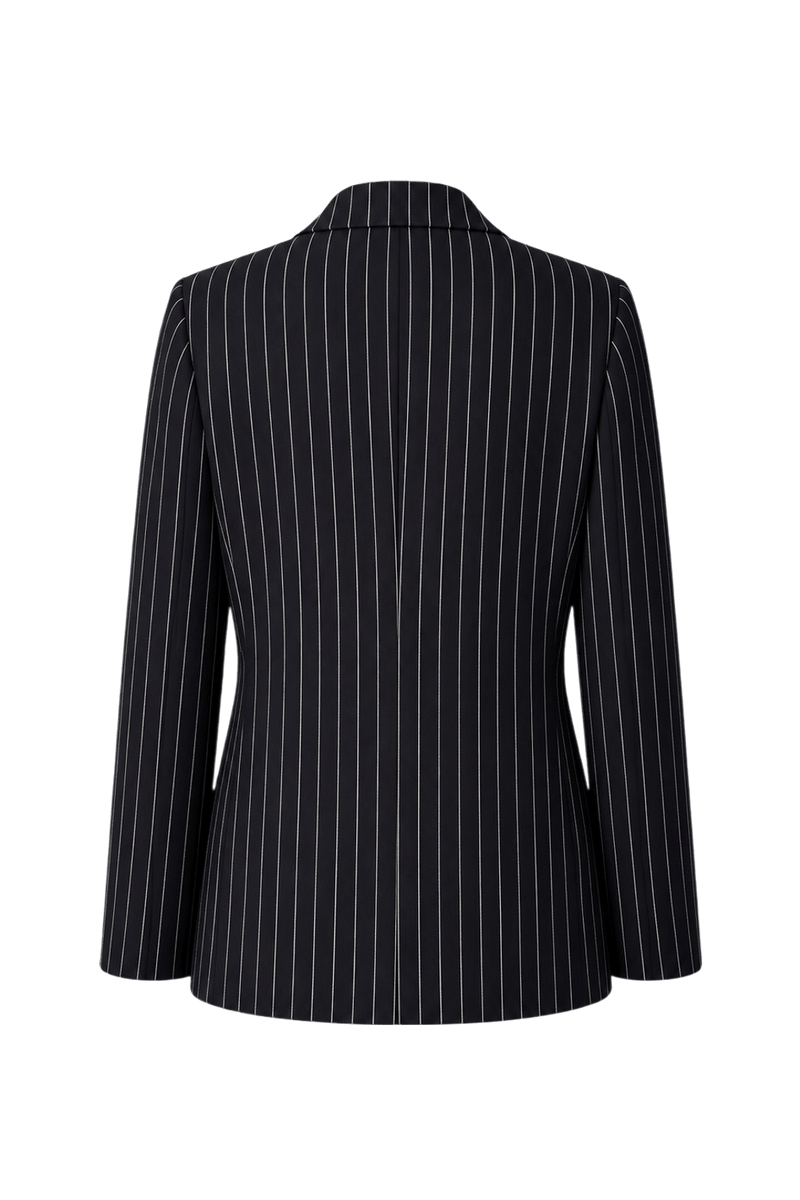 1990s Navy Blue Wool Blazer - Back View