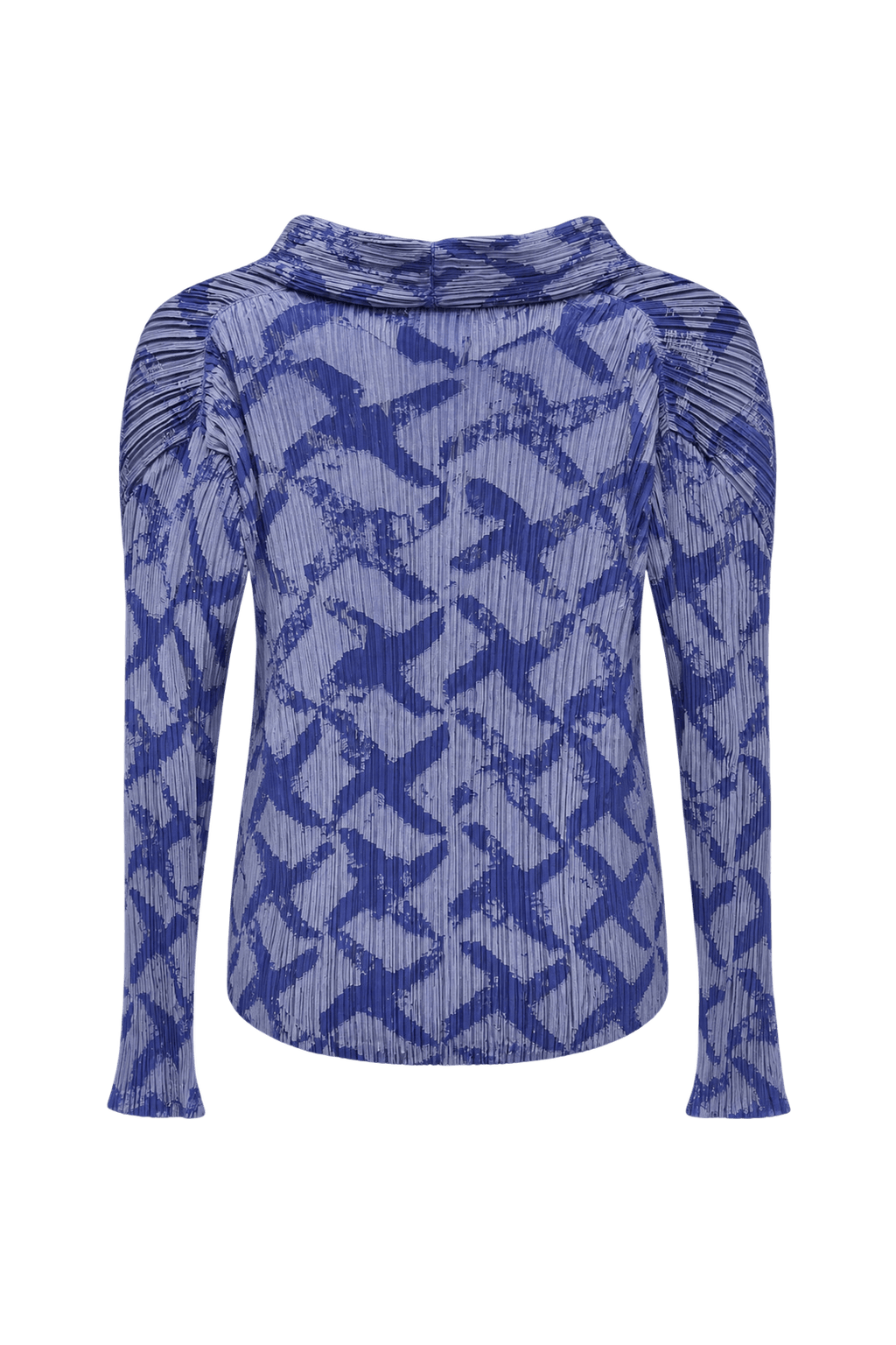 1990s Blue Polyester Blouse - Back View