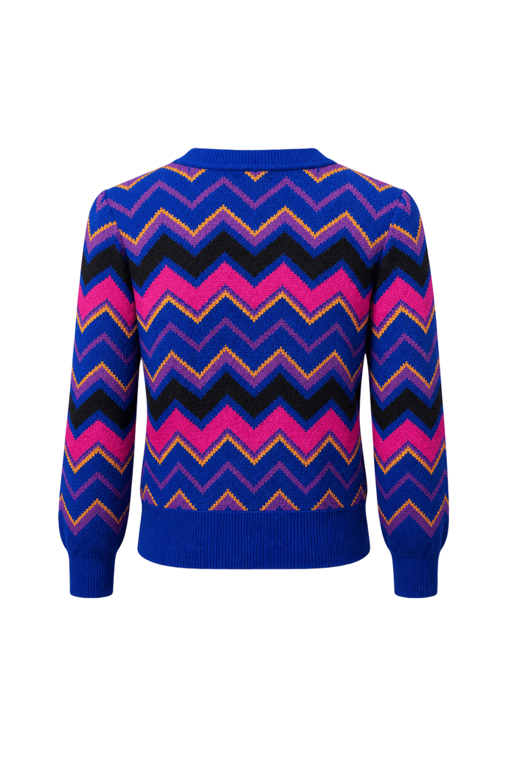 1980s Blue Wool Blend Sweater - Back View