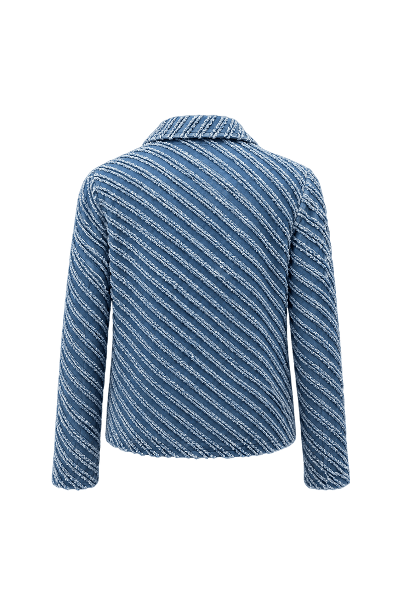 1990s Blue Cotton Blend Jacket - Back View