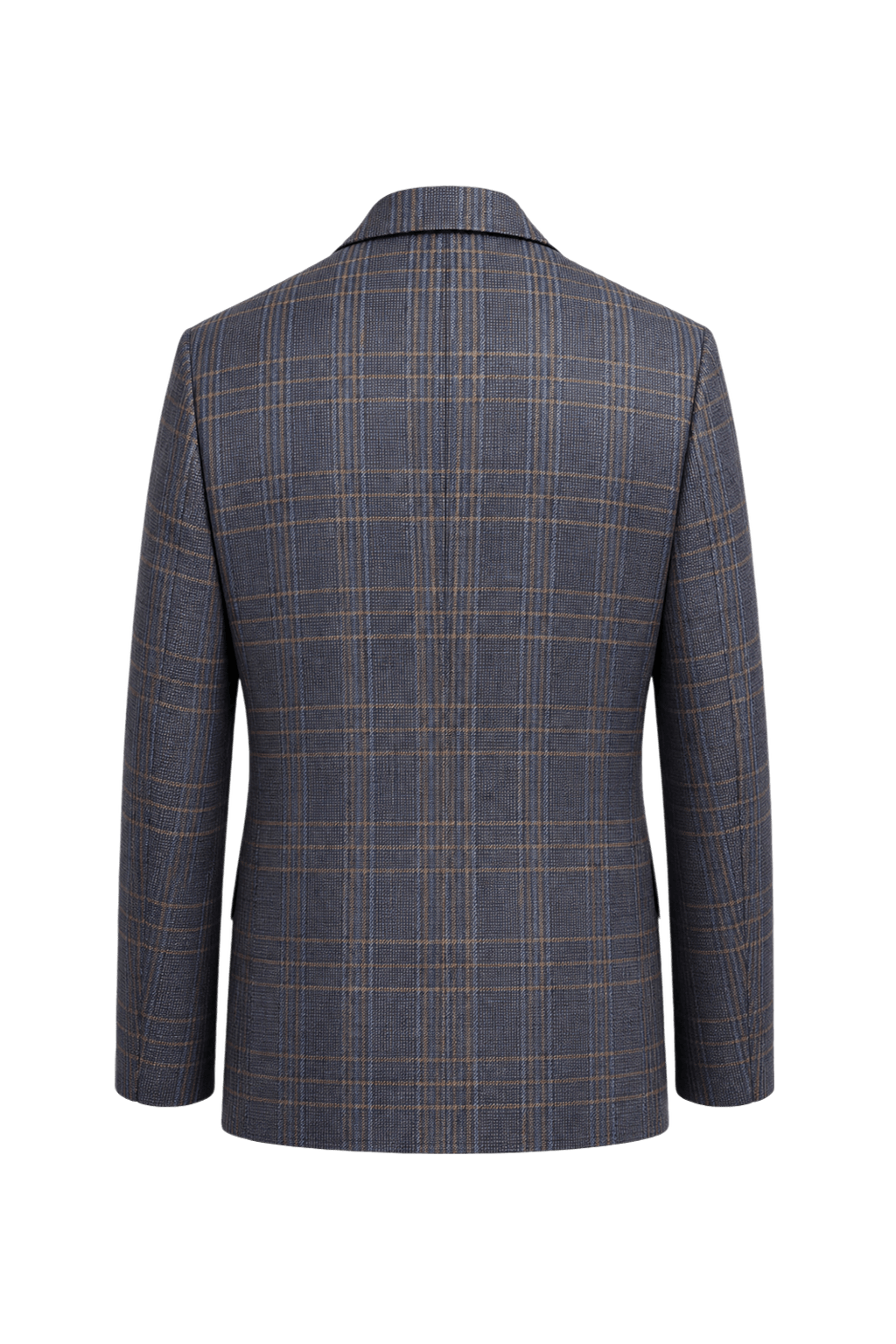 1980s Navy Blue Wool Blend Blazer - Back View