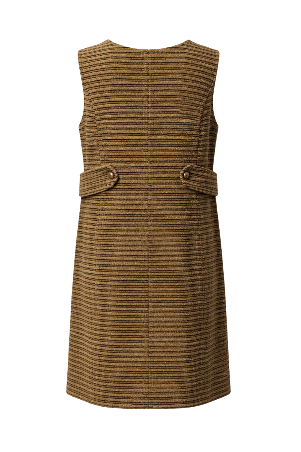 1970s Brown Wool Blend Dress - Back View