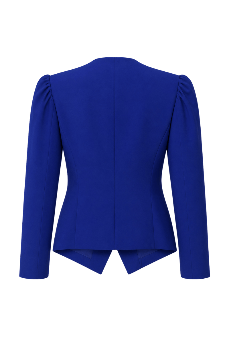 1980s Blue Wool Blend Jacket - Back View