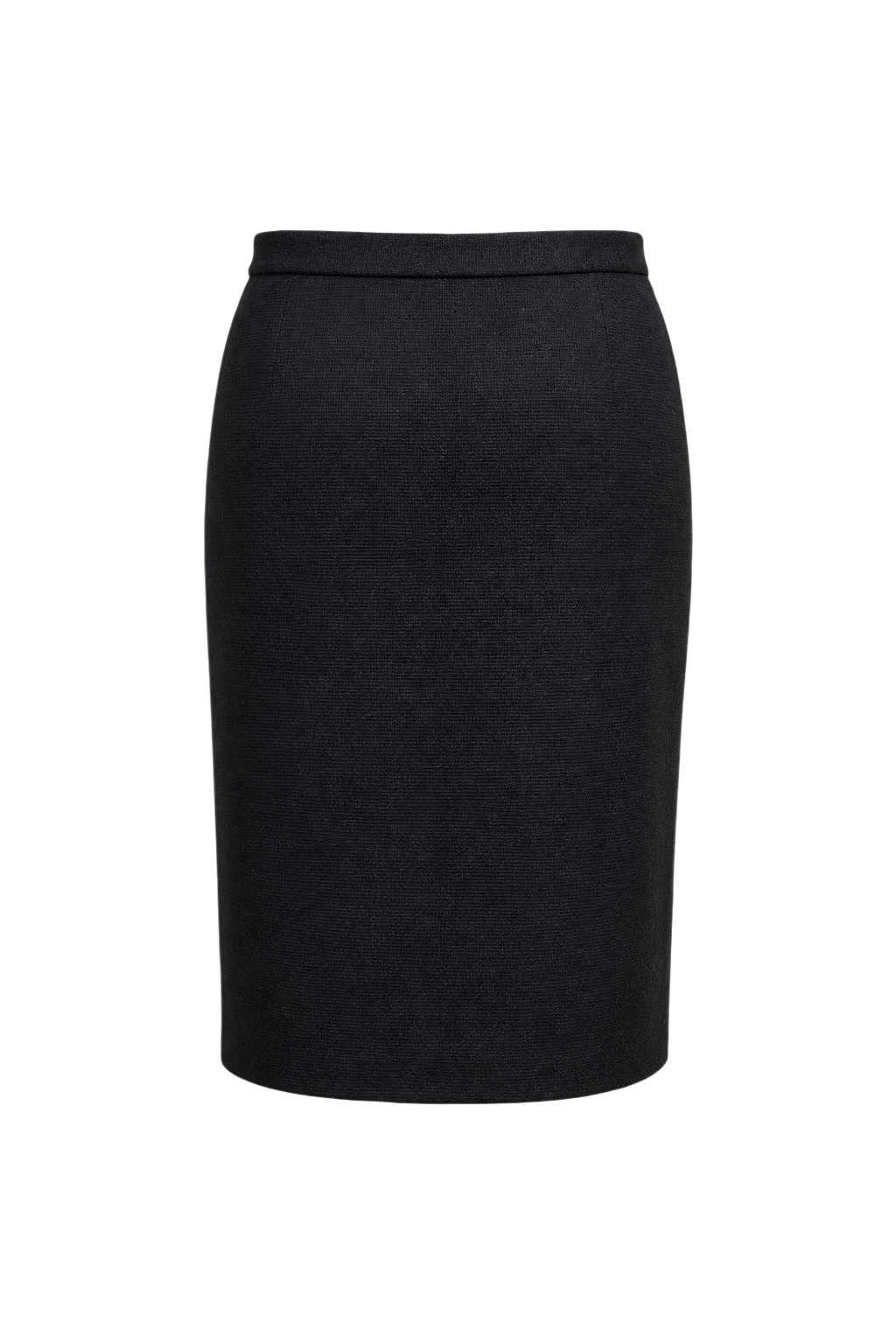 1980s Black Wool Blend Skirt - Back View