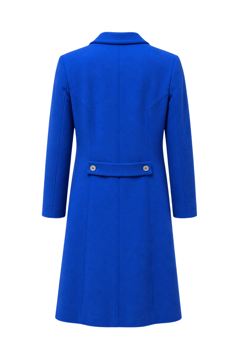 1980s Royal Blue Wool Blend Coat - Back View