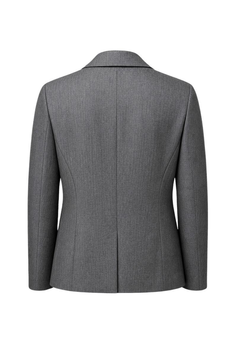 1980s Charcoal Grey Wool Blend Blazer - Back View