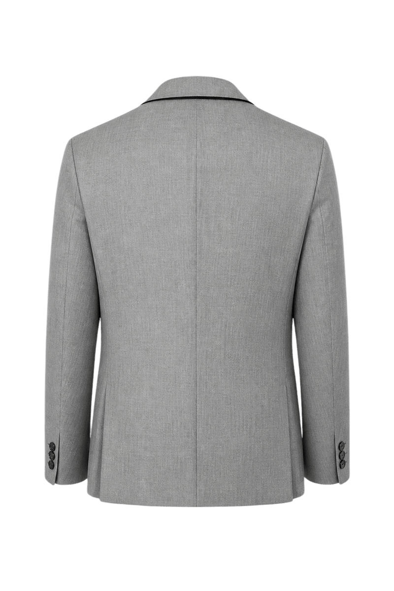 1990s Grey Wool Blend Blazer - Back View