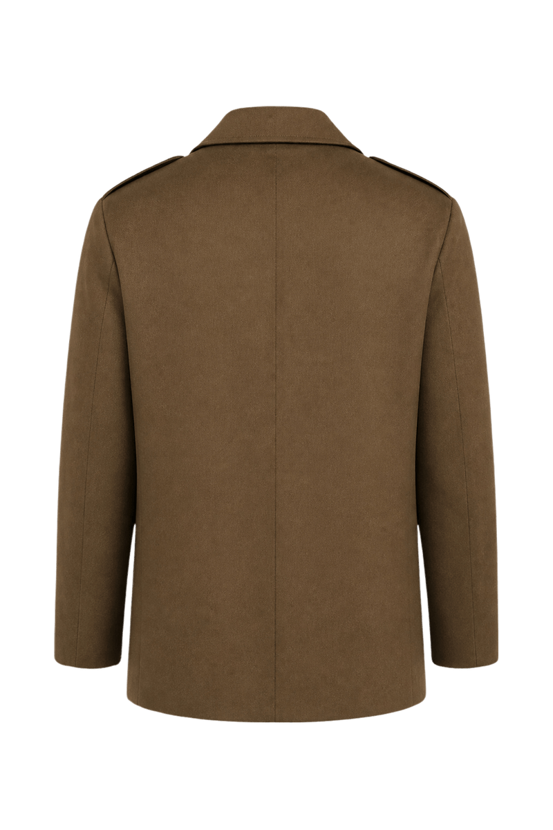 1940s Brown Wool Blend Jacket - Back View