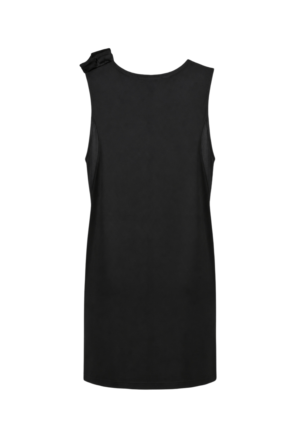1980s Black Cotton Blend Dress - Back View