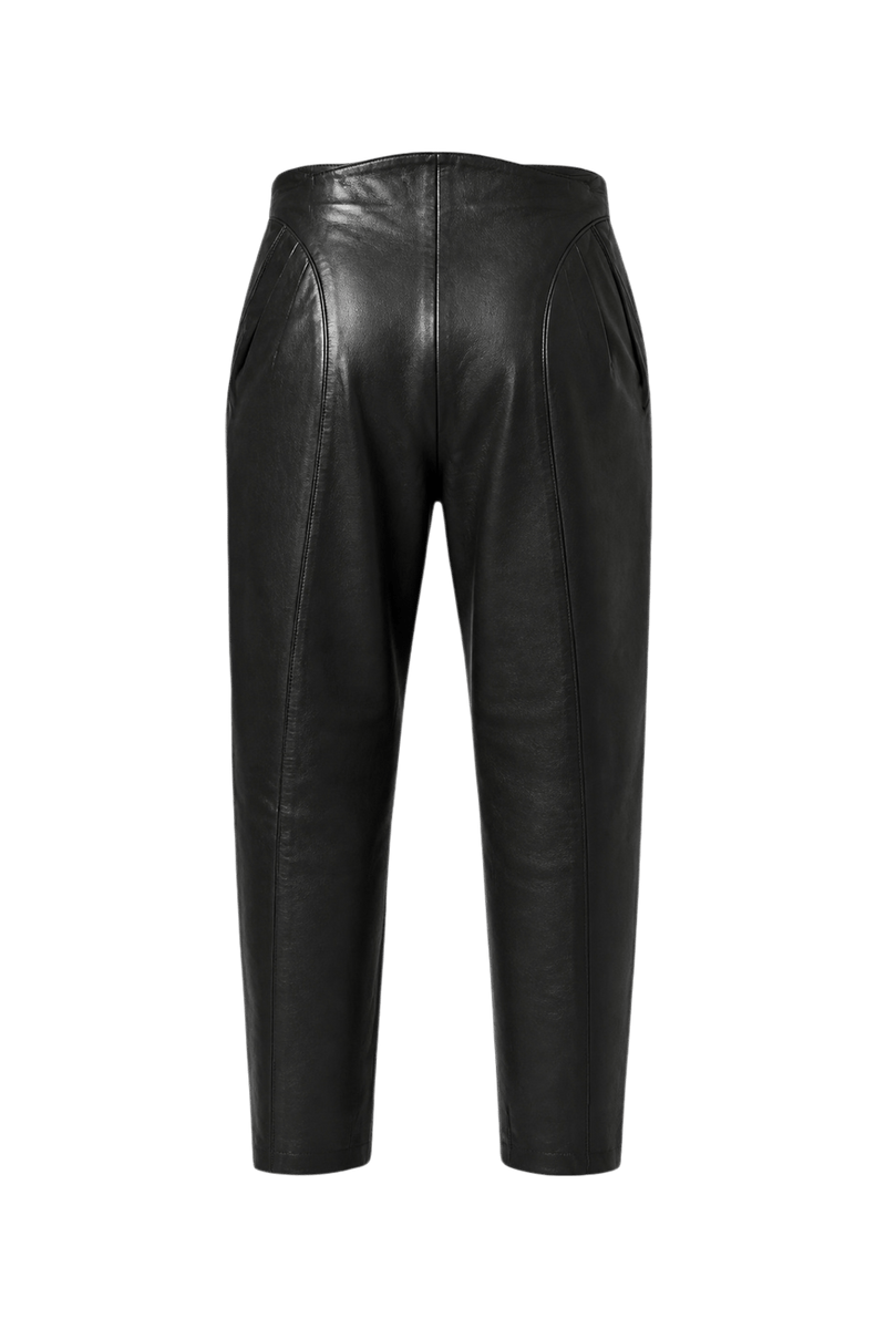 1980s Black Leather Pants - Back View