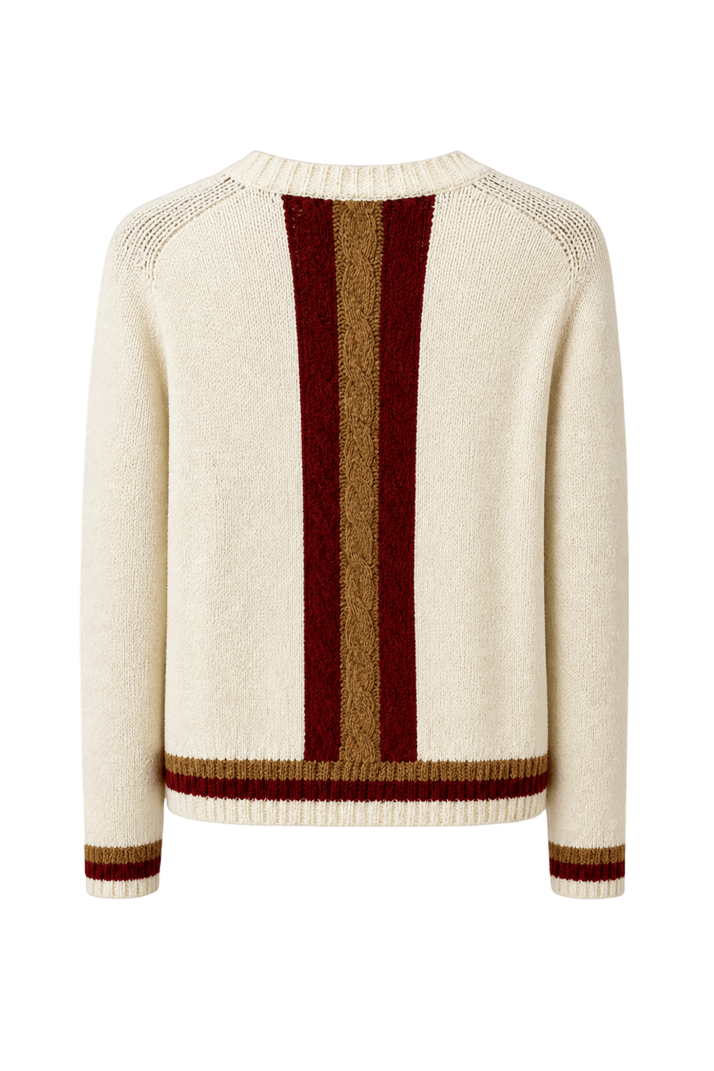 1970s Cream White Wool Blend Sweater - Back View