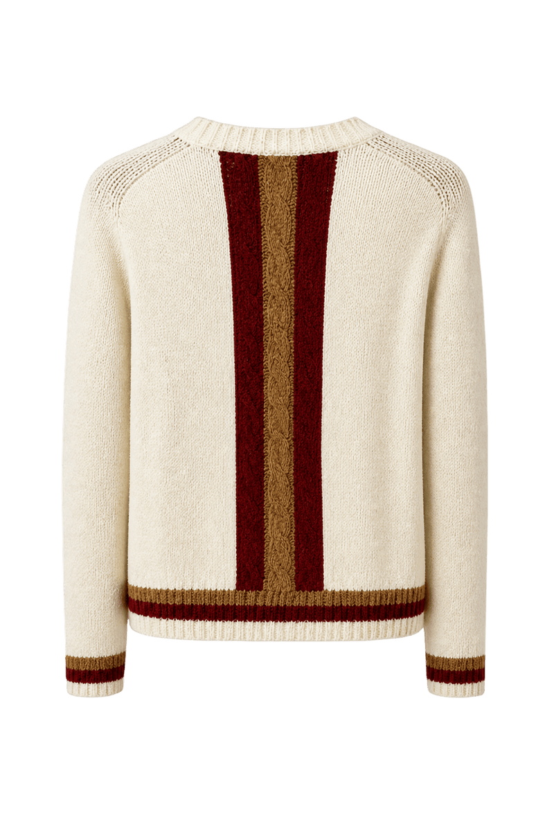 1970s Cream White Wool Blend Sweater - Back View
