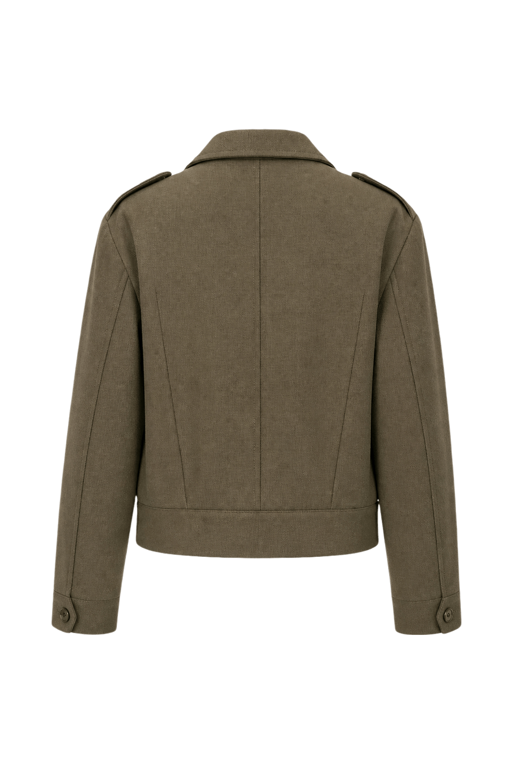 1940s Olive Green Wool Blend Jacket - Back View