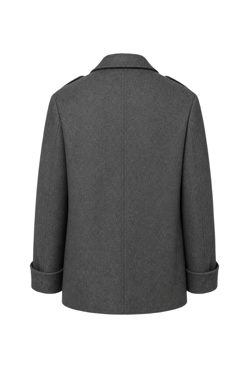 1950s Charcoal Grey Wool Blend Jacket - Back View