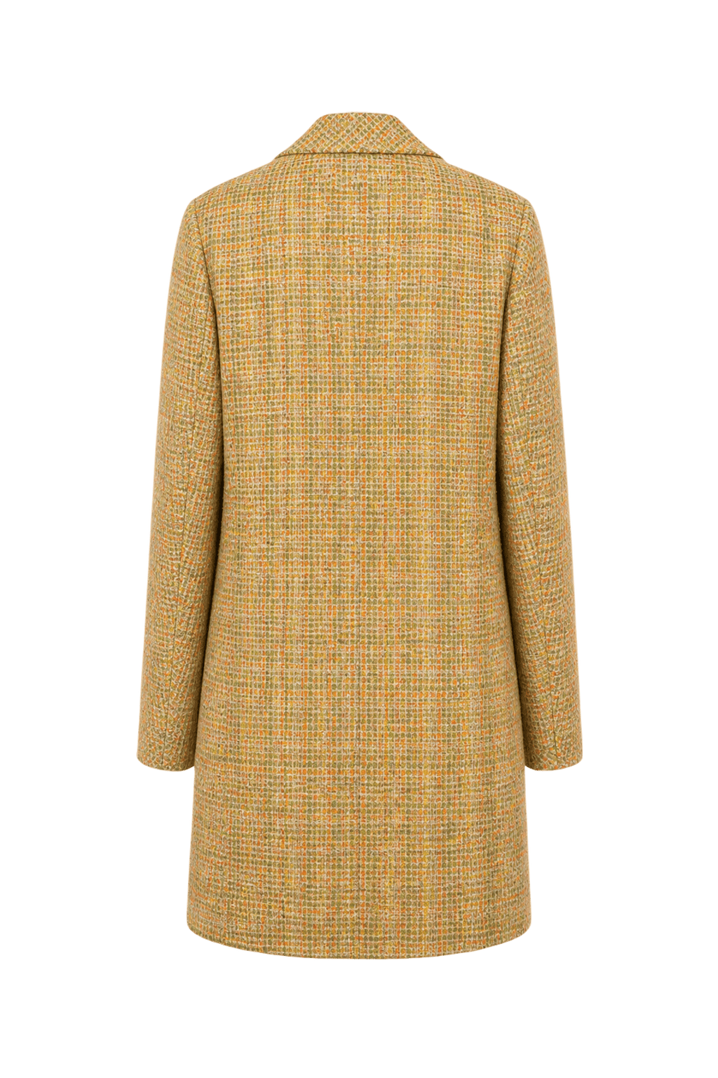 [1970s] Multi-color Tweed Wool Blend Coat - Back View