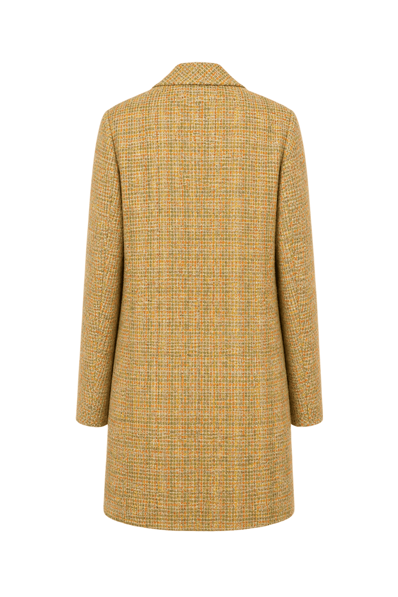 [1970s] Multi-color Tweed Wool Blend Coat - Back View