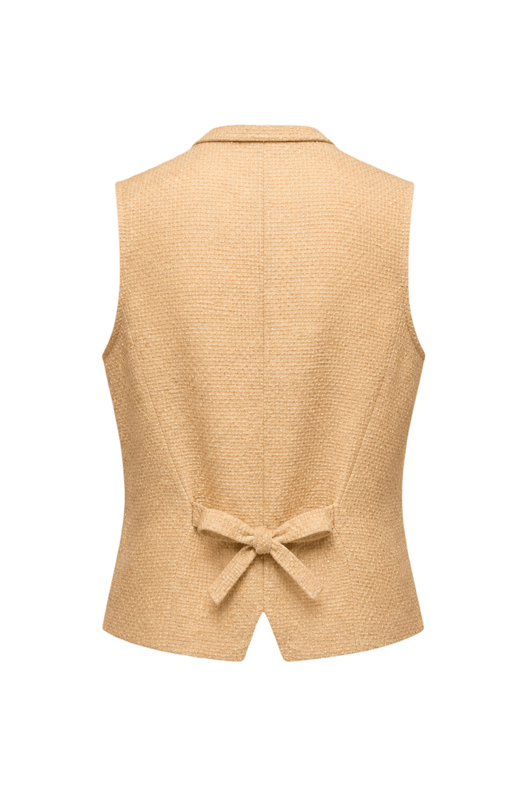 1980s Beige Wool Blend Vest - Back View