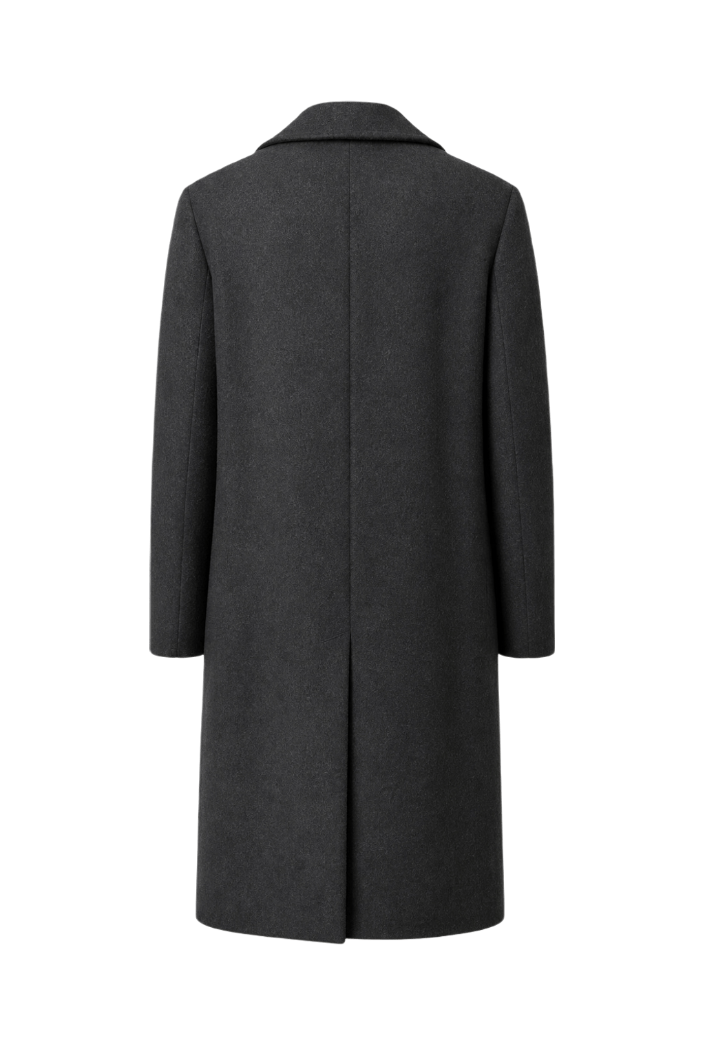 1990s Charcoal Grey Wool Coat - Back View