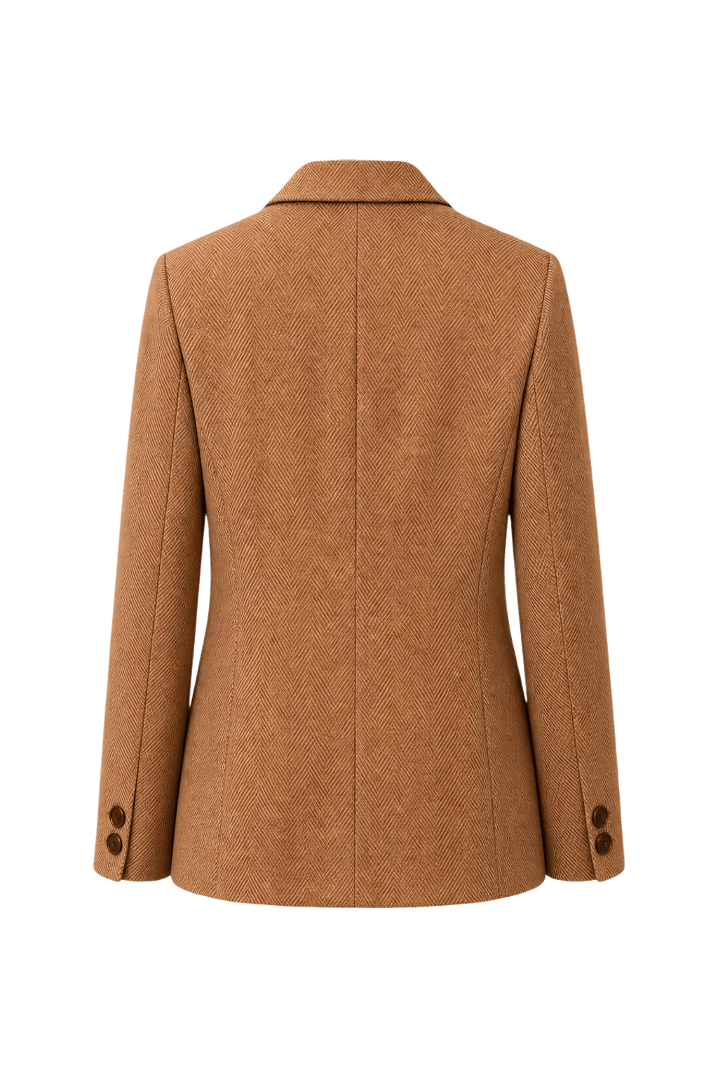 1980s Brown Wool Blend Blazer - Back View