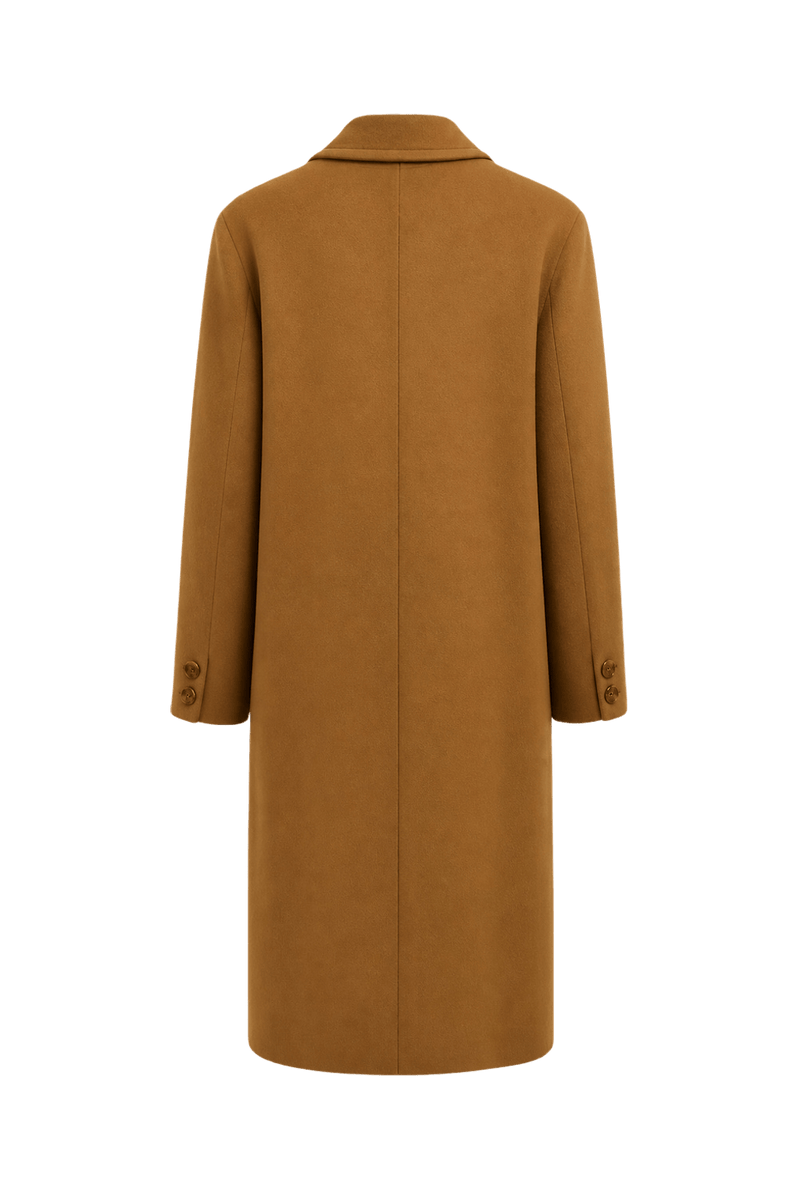 1980s Mustard Yellow Wool Blend Coat - Back View