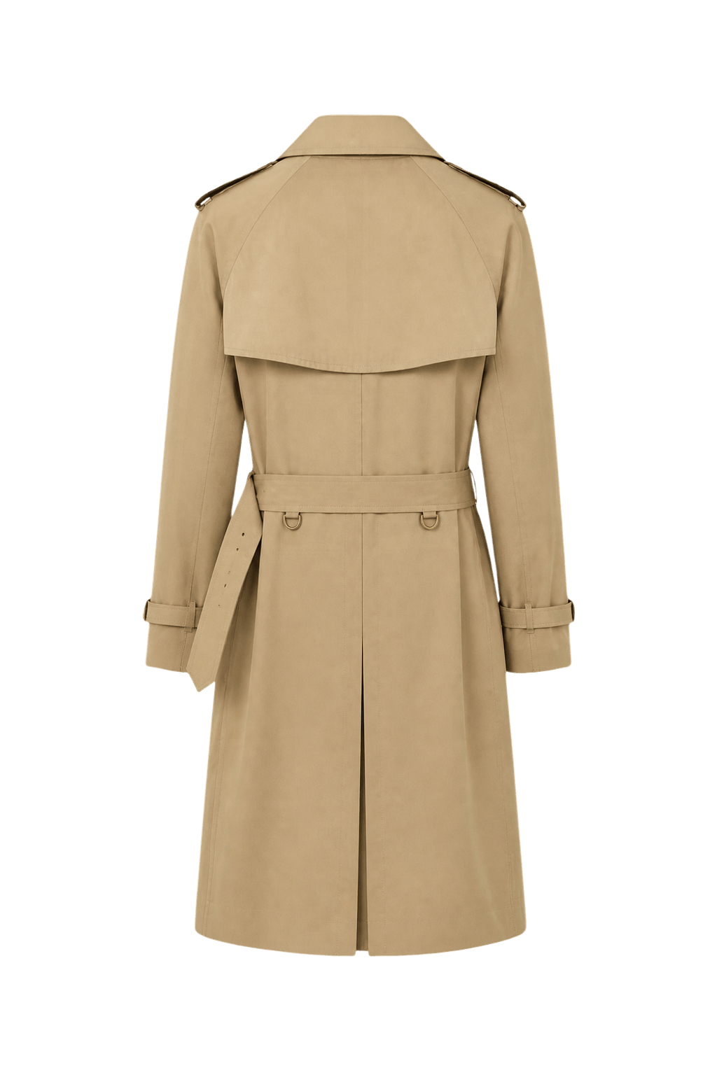 1980s Beige Cotton Trench Coat - Back View