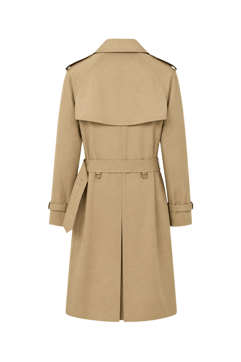 1980s Beige Cotton Trench Coat - Back View