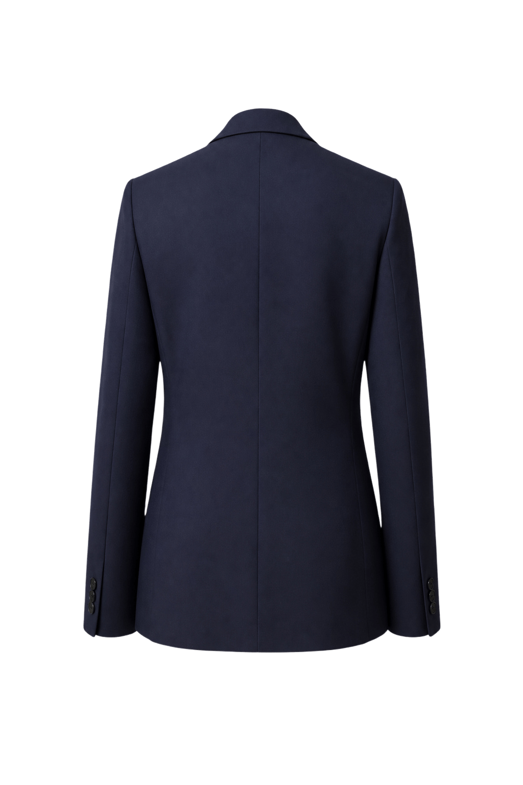 1990s Navy Blue Wool Blend Blazer - Back View