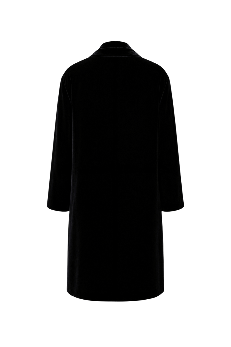 1950s Black Velvet Coat - Back View
