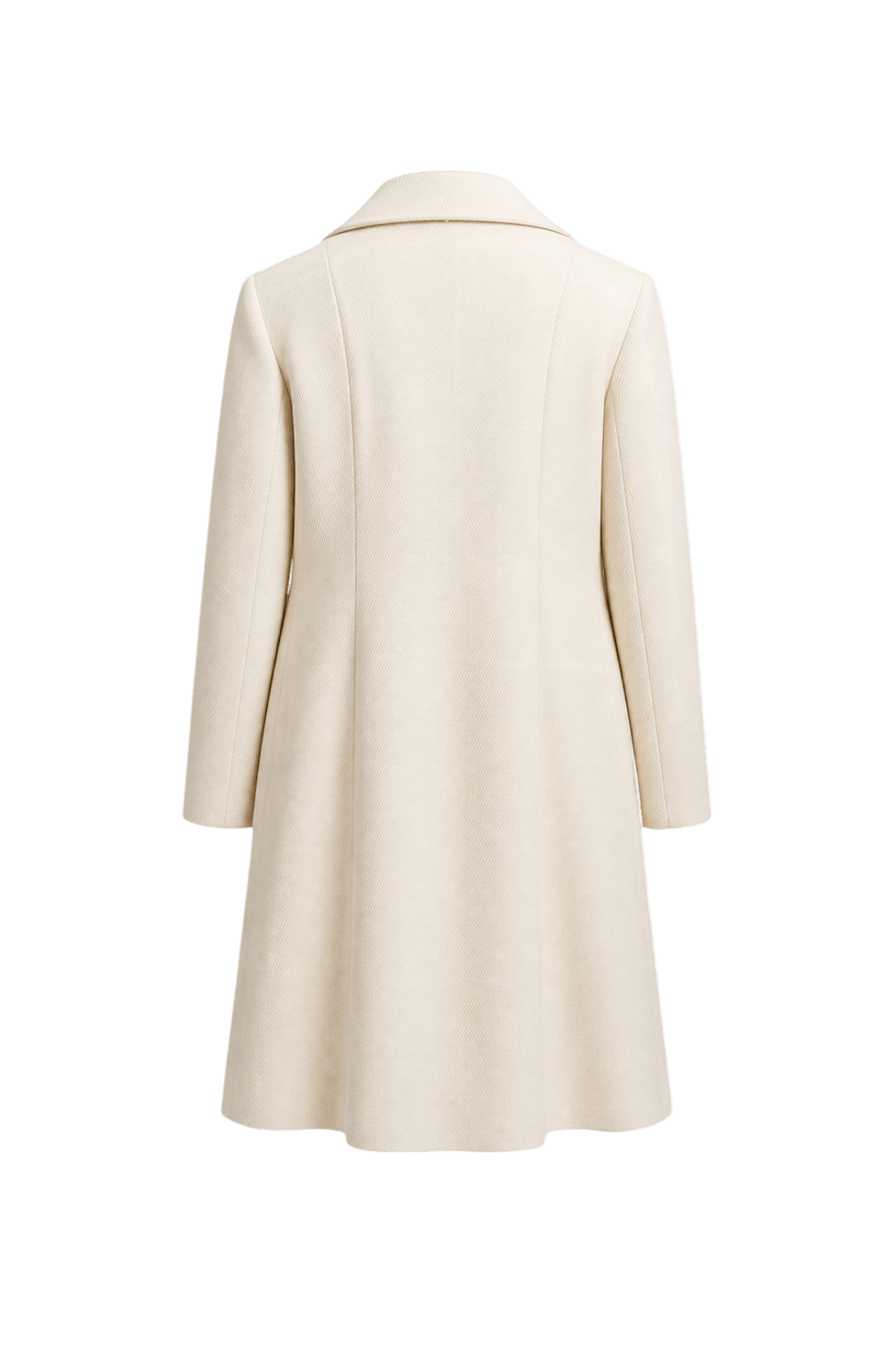 1970s Cream Wool Blend Coat - Back View