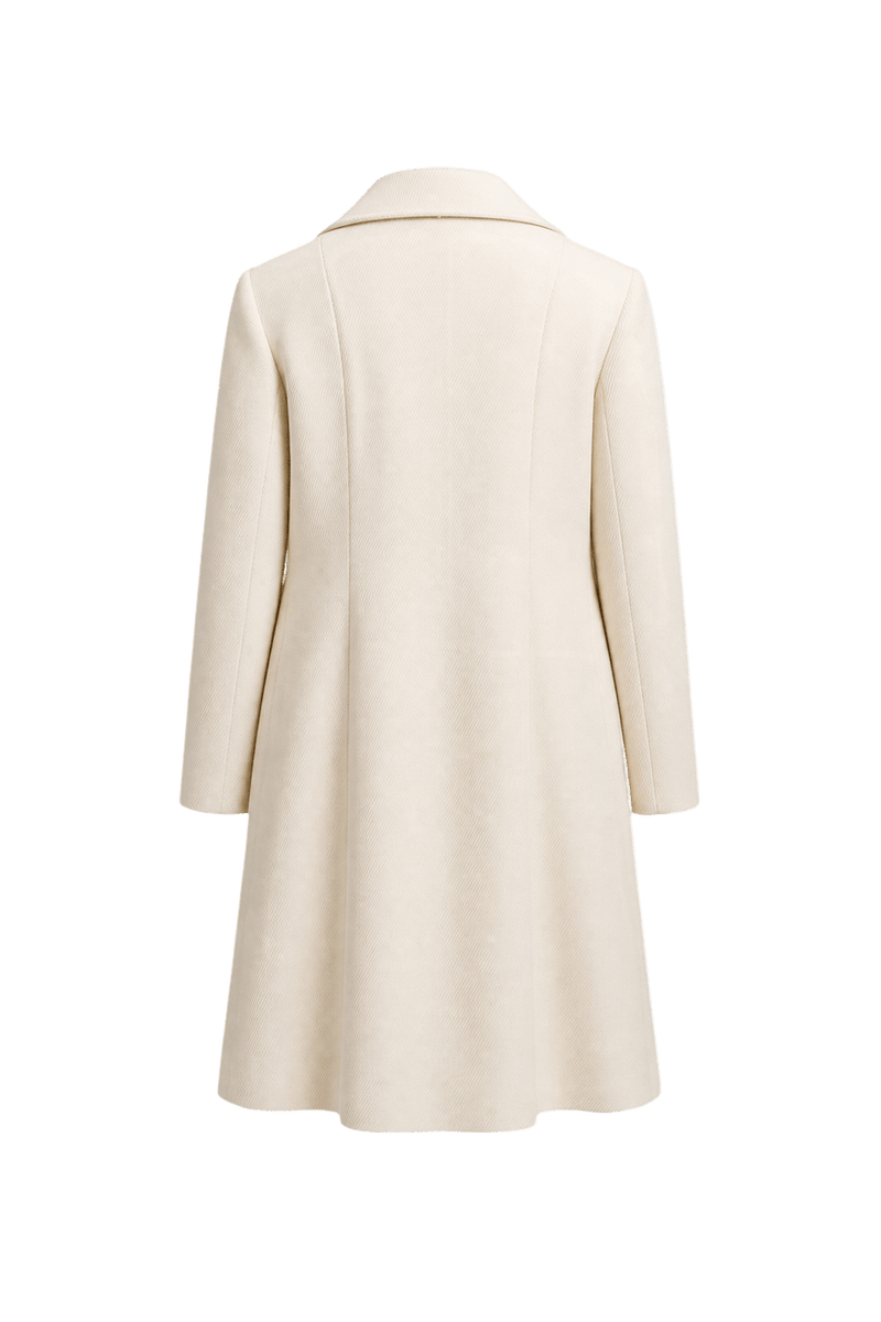 1970s Cream Wool Blend Coat - Back View