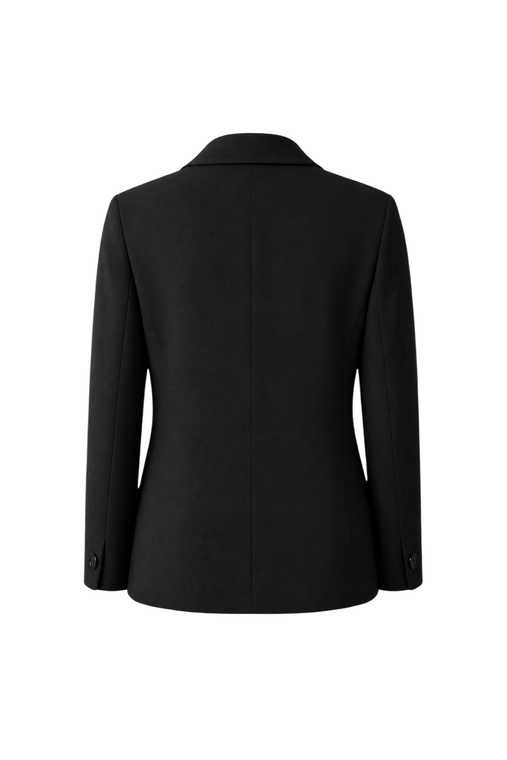 1990s Black Wool Blend Blazer - Back View
